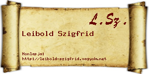 Leibold Szigfrid névjegykártya